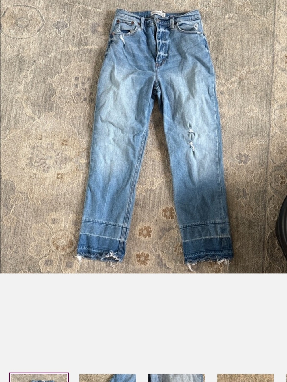 Abercrombie & Fitch Light Blue Distressed Cropped Jeans